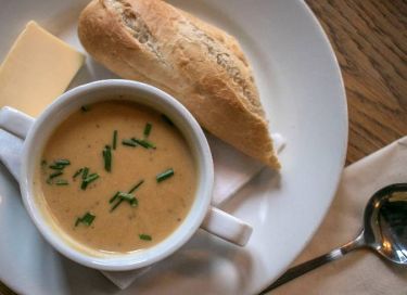 soup and baguette